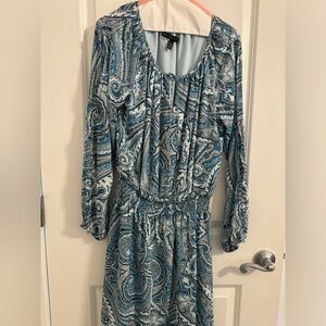 White House Black Market paisley print peasant dress.
